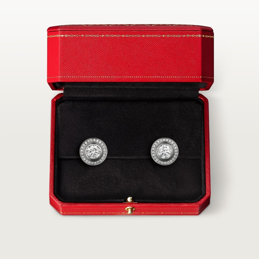 orecchini a bottone cartier damour 2 diamanti pavé