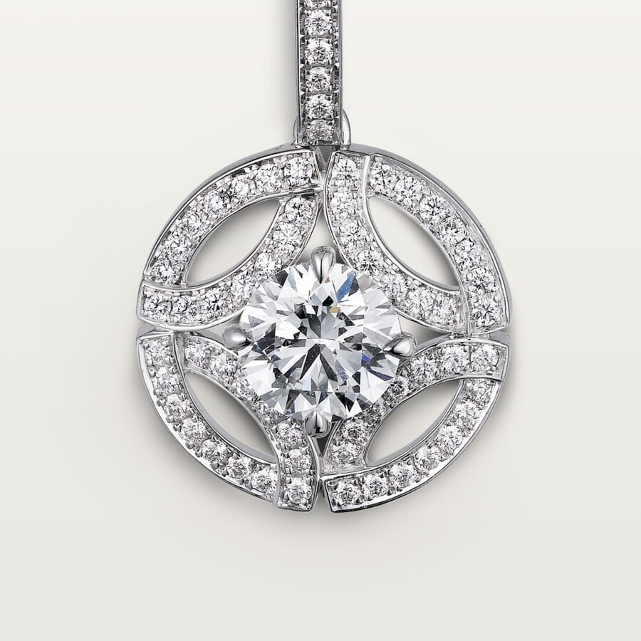 orecchini a lobo galanterie de cartier 2 diamanti taglio brillante pavé
