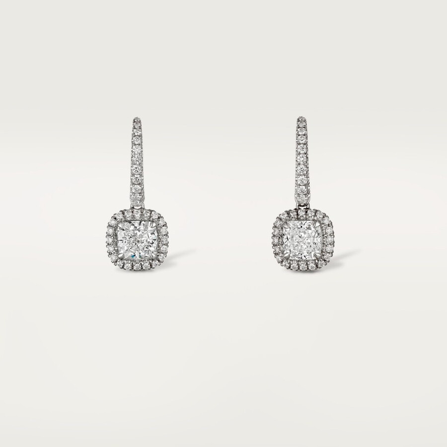 orecchini cartier destinée 2 diamanti taglio cuscino pavé