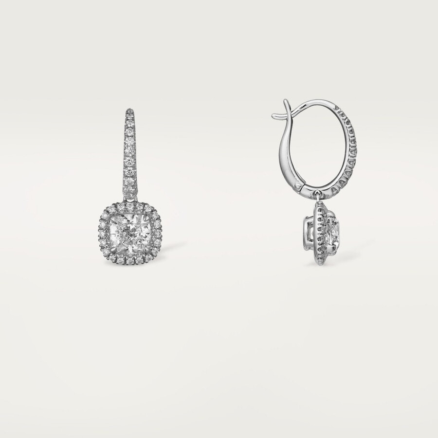orecchini cartier destinée 2 diamanti taglio cuscino pavé
