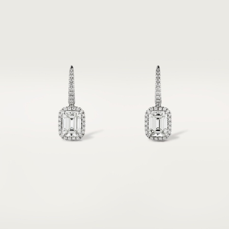 orecchini cartier destinée 2 diamanti taglio smeraldo pavé
