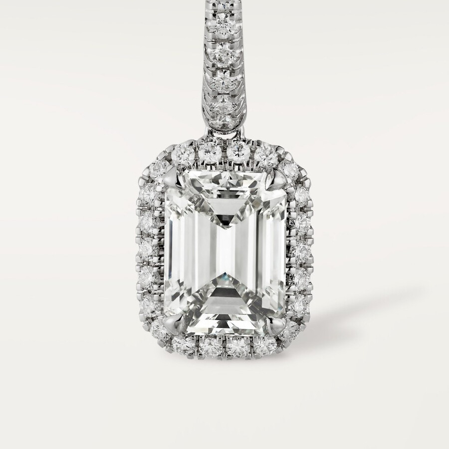 orecchini cartier destinée 2 diamanti taglio smeraldo pavé