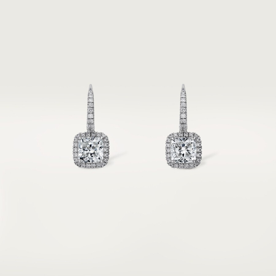 orecchini cartier destinée 2 diamanti taglio cuscino pavé