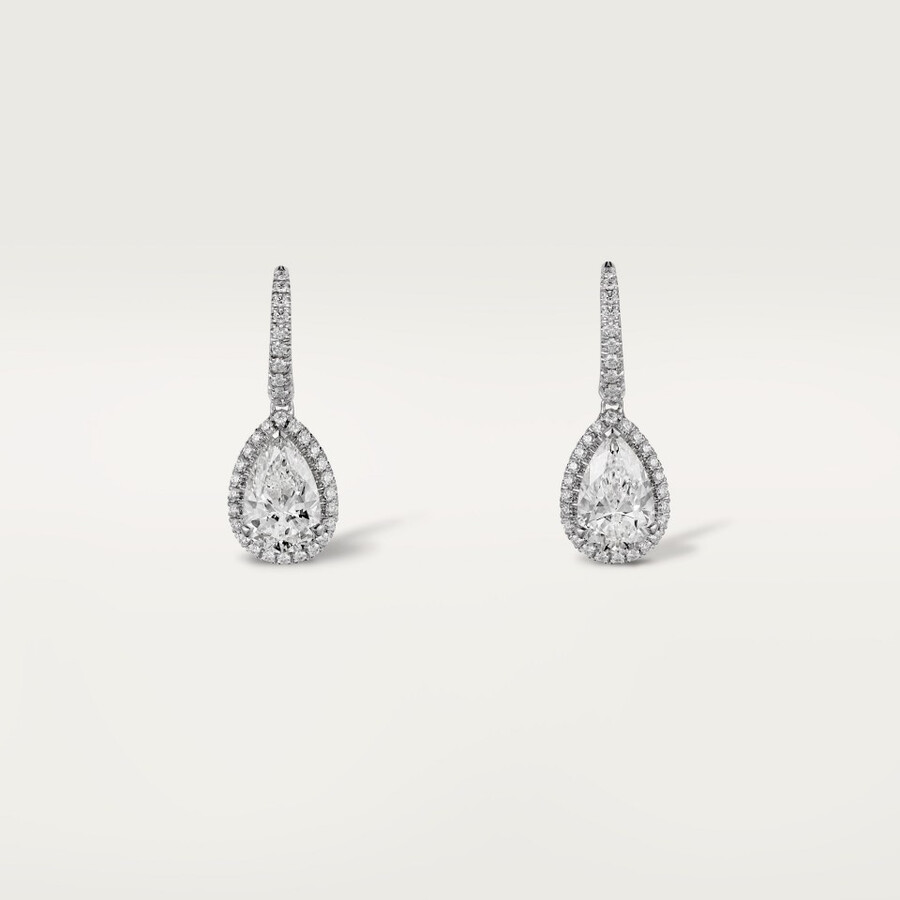 orecchini cartier destinée 2 diamanti a forma di pera pavé