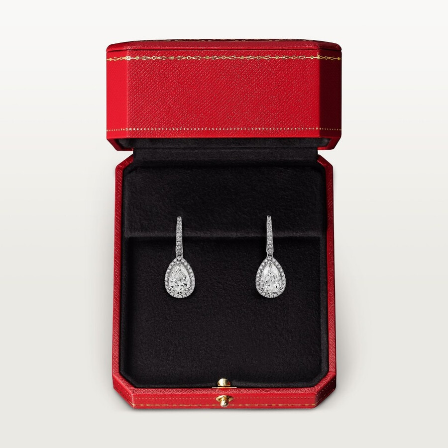 orecchini cartier destinée 2 diamanti a forma di pera pavé