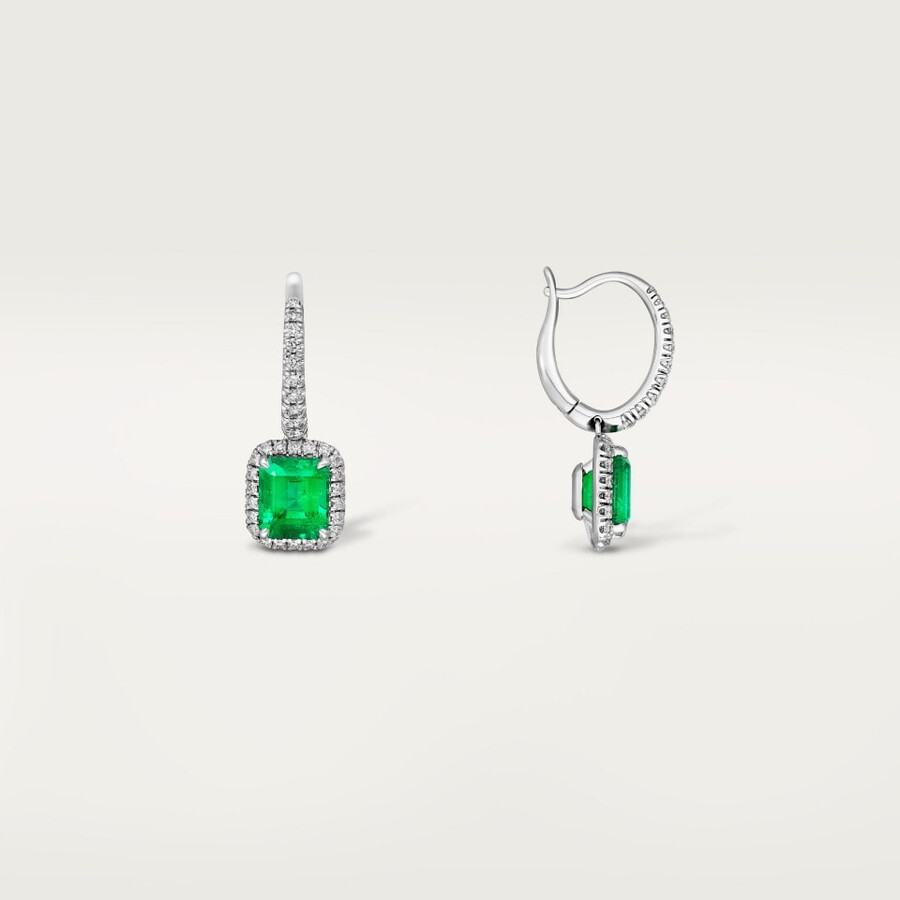 orecchini cartier destinée 2 smeraldi taglio smeraldo pavé