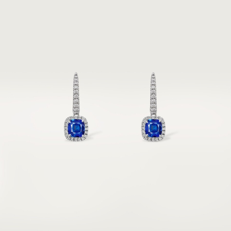 orecchini cartier destinée 2 zaffiri taglio cuscino pavé