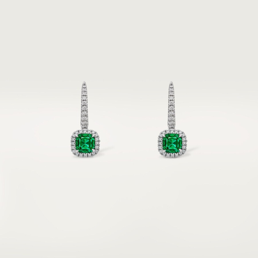 orecchini cartier destinée 2 smeraldi taglio cuscino pavé
