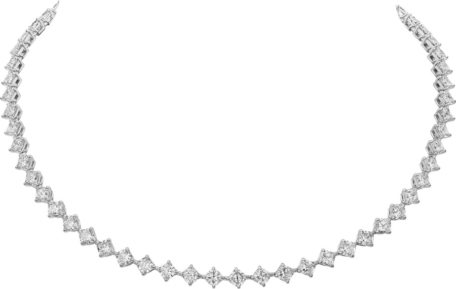 collana essential lines diamanti taglio cuscino