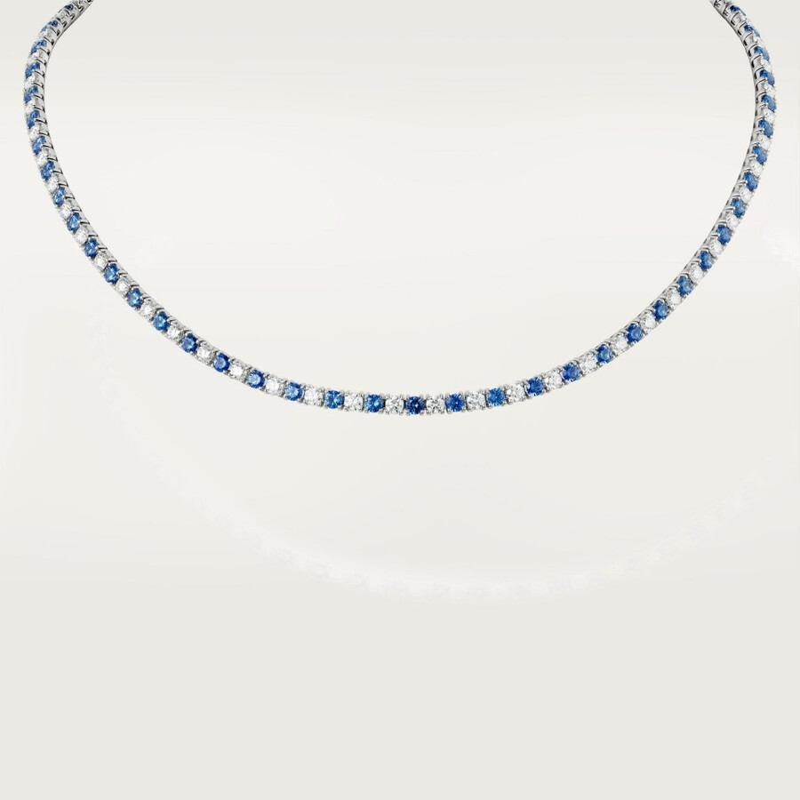 collana essential lines zaffiri taglio brillante e diamanti