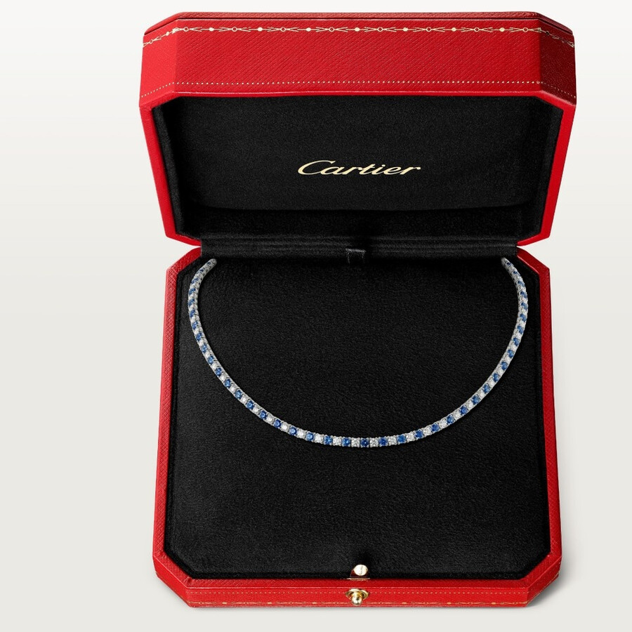 collana essential lines zaffiri taglio brillante e diamanti