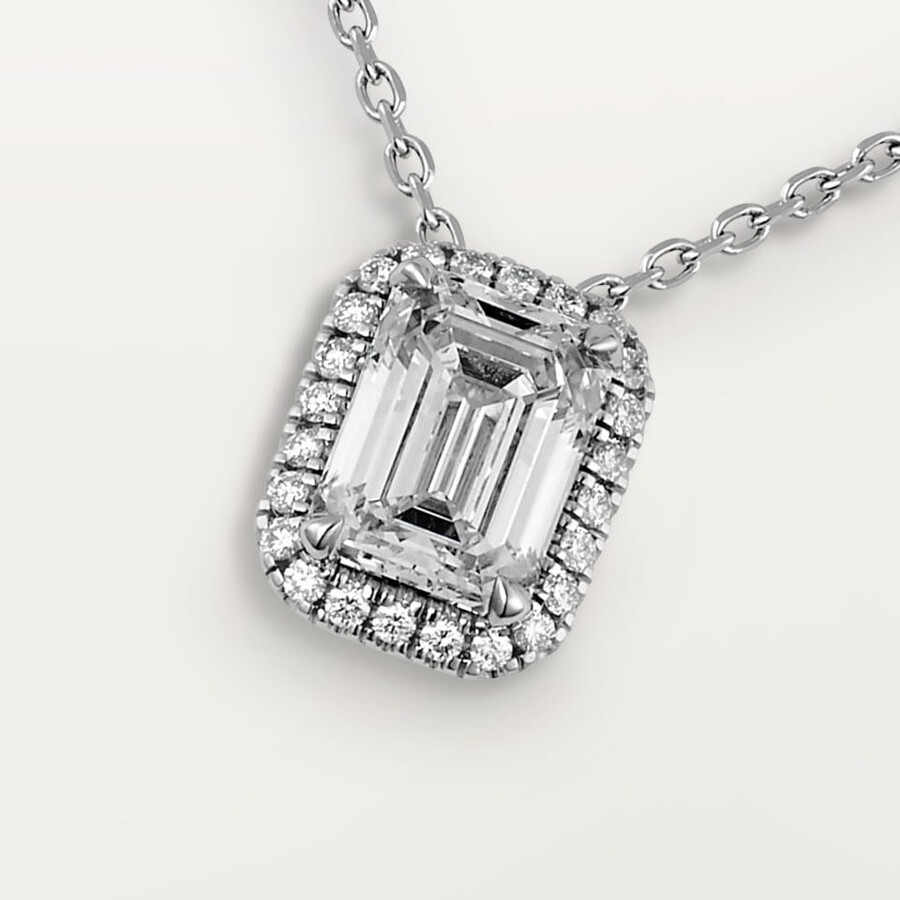 pendente cartier destinée diamanti taglio smeraldo pavé