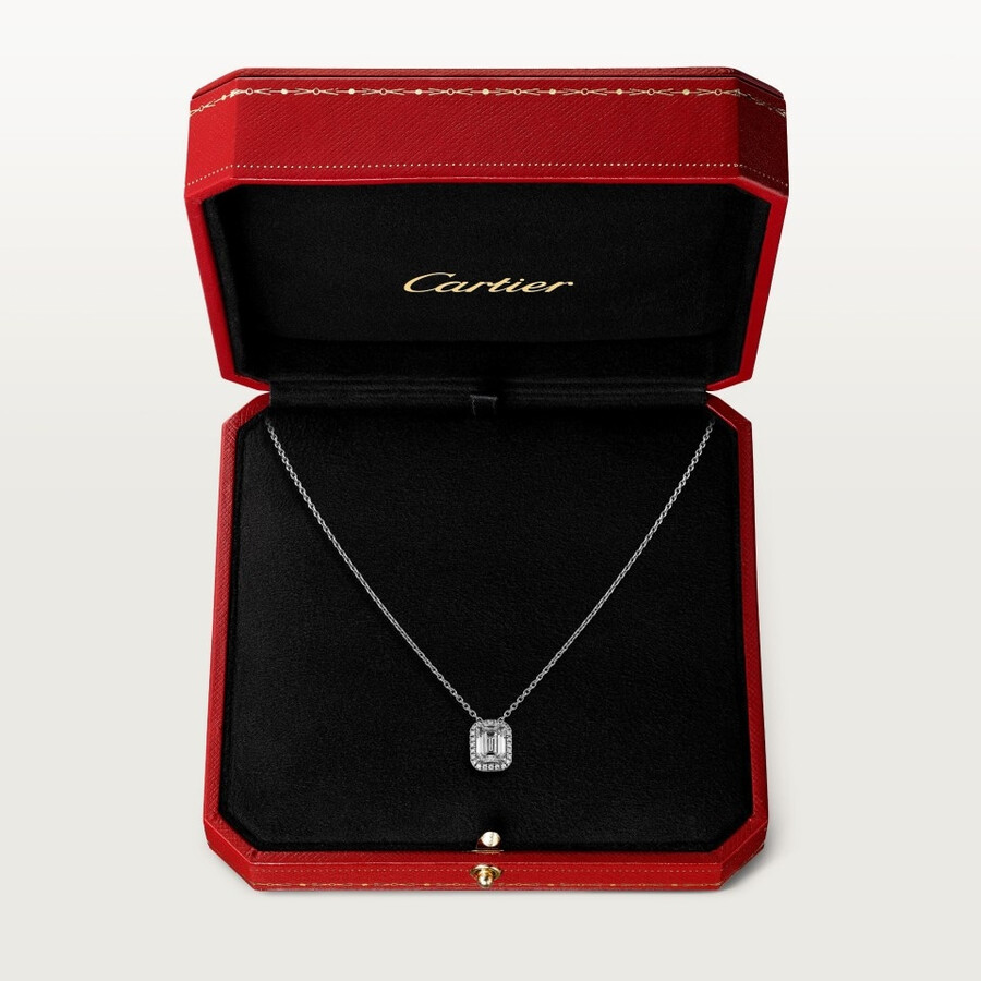pendente cartier destinée diamanti taglio smeraldo pavé