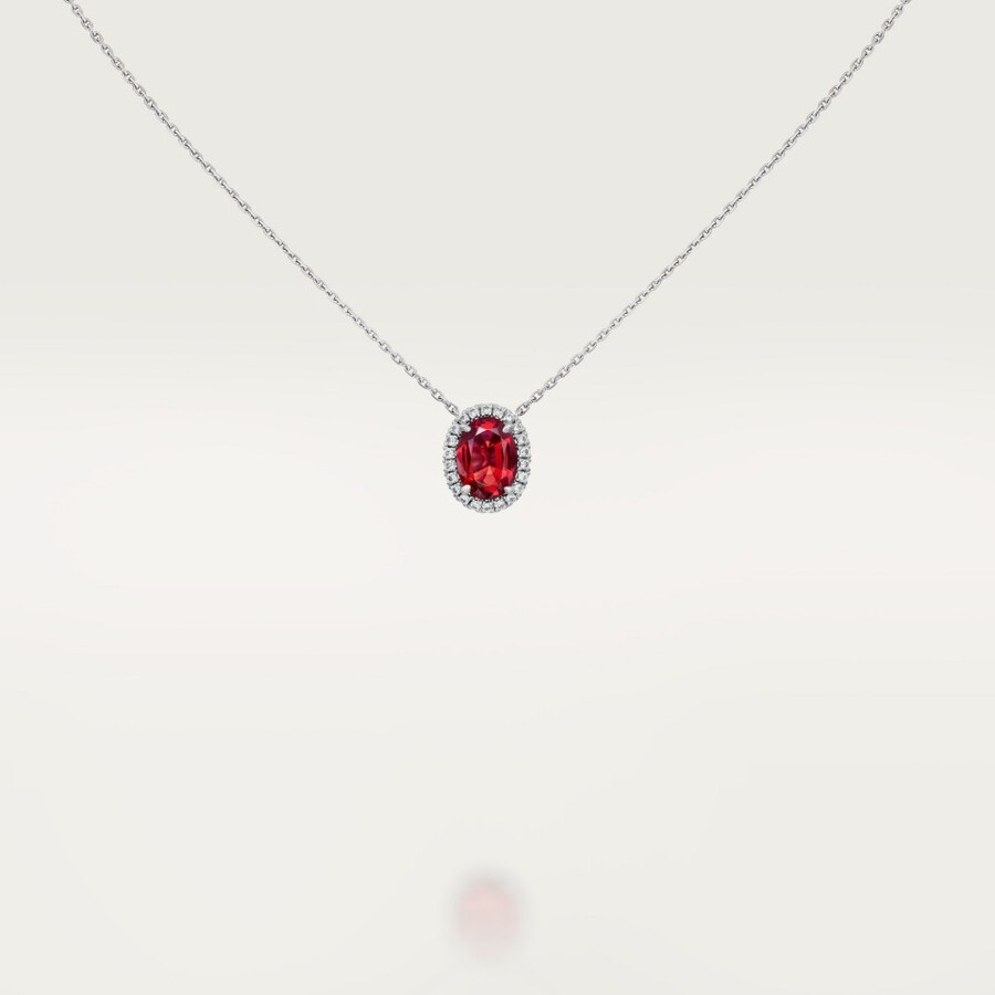 pendente cartier destinée rubino taglio ovale pavé