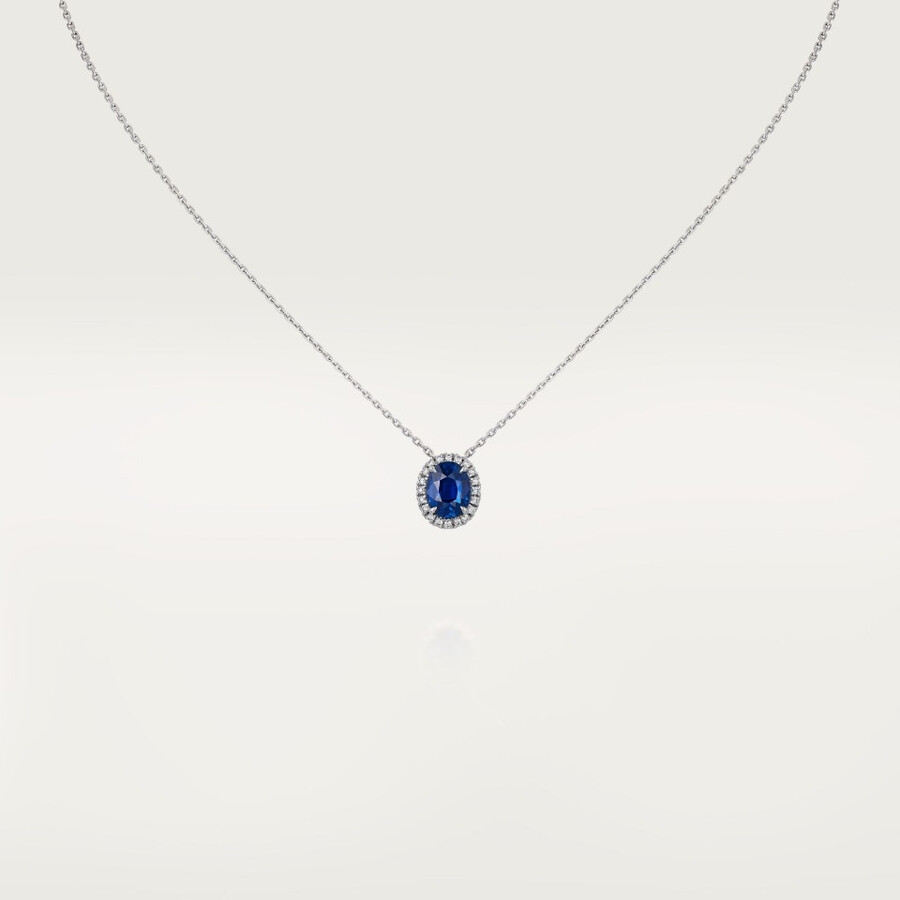 pendente cartier destinée zaffiro taglio ovale pavé