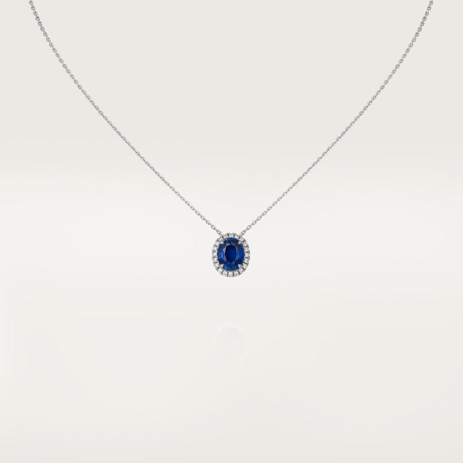 pendente cartier destinée zaffiro taglio ovale pavé