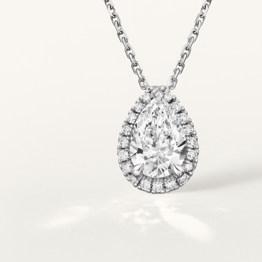 pendente cartier destinée diamante a forma di pera pavé