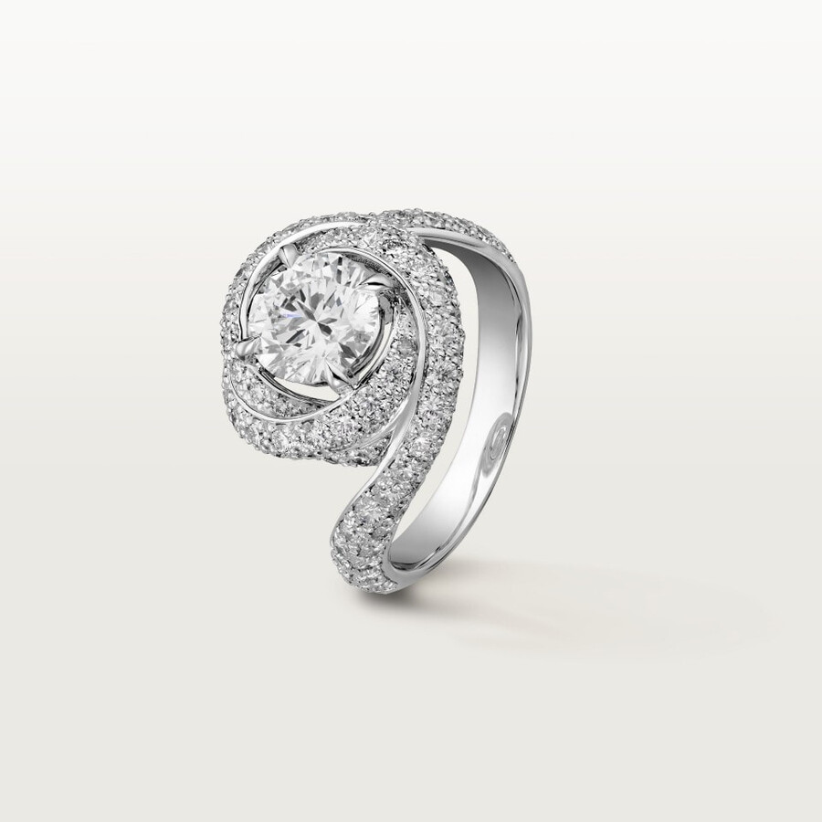 solitario trinity ribbon diamante taglio brillante pavé