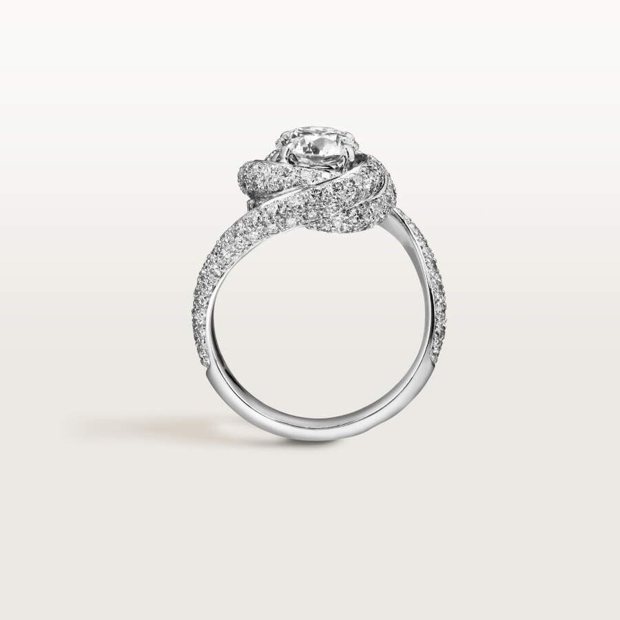 solitario trinity ribbon diamante taglio brillante pavé