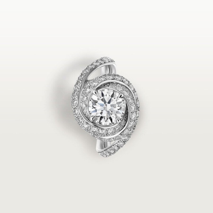solitario trinity ribbon diamante taglio brillante pavé