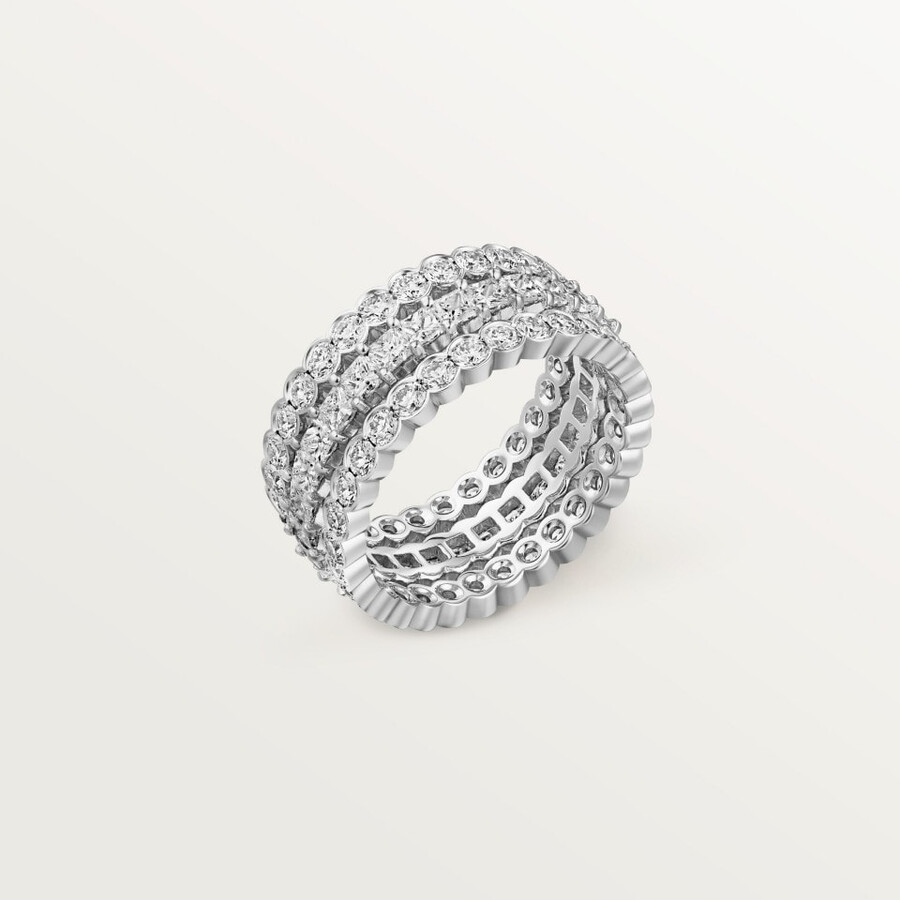 anello broderie de cartier tripla fila diamanti