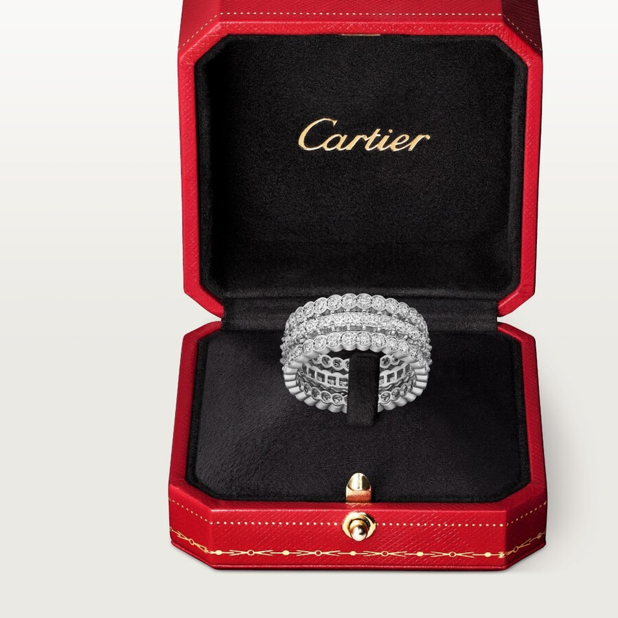 anello broderie de cartier tripla fila diamanti