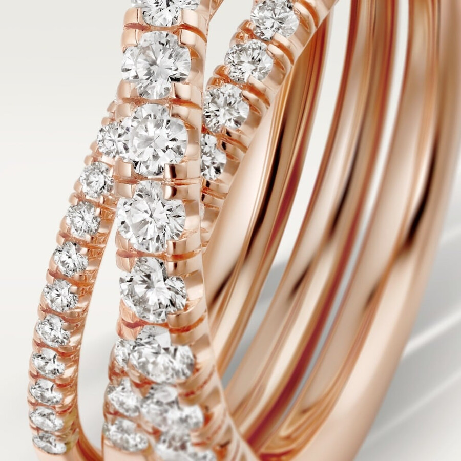 anello etincelle de cartier semi-pavé