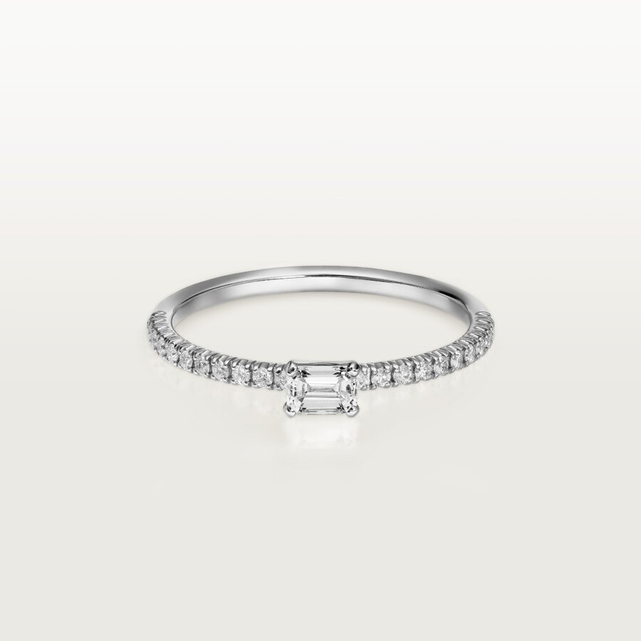 anello etincelle de cartier diamante taglio smeraldo pavé