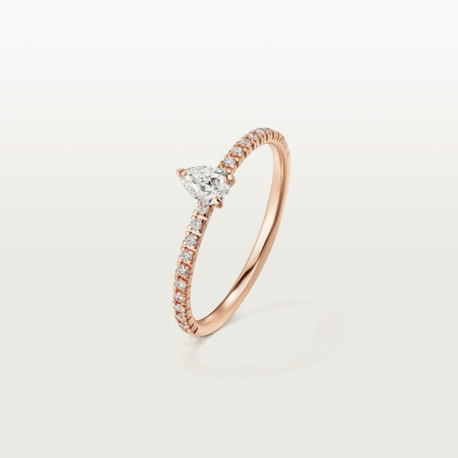 anello etincelle de cartier diamante a forma di pera pavé