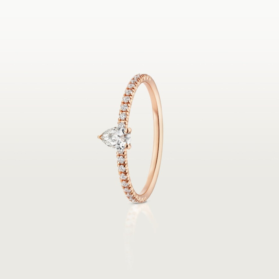anello etincelle de cartier diamante a forma di pera pavé