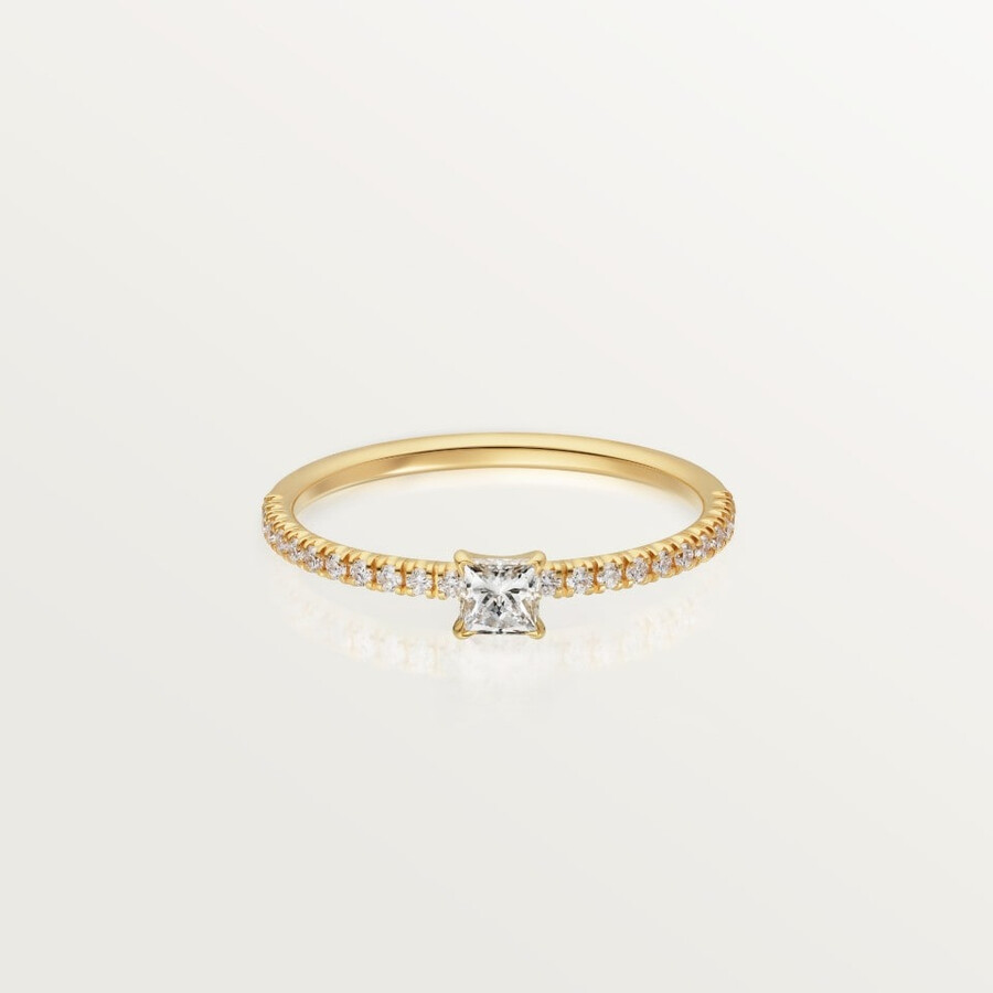 anello etincelle de cartier diamante taglio principessa pavé