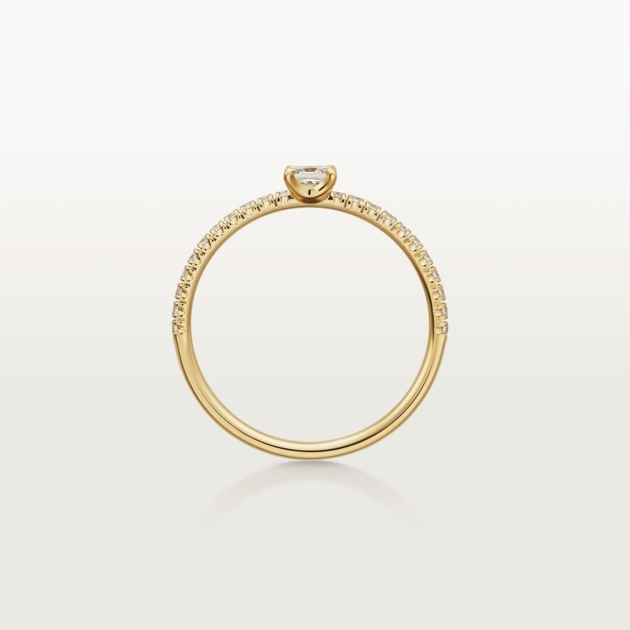 anello etincelle de cartier diamante taglio principessa pavé