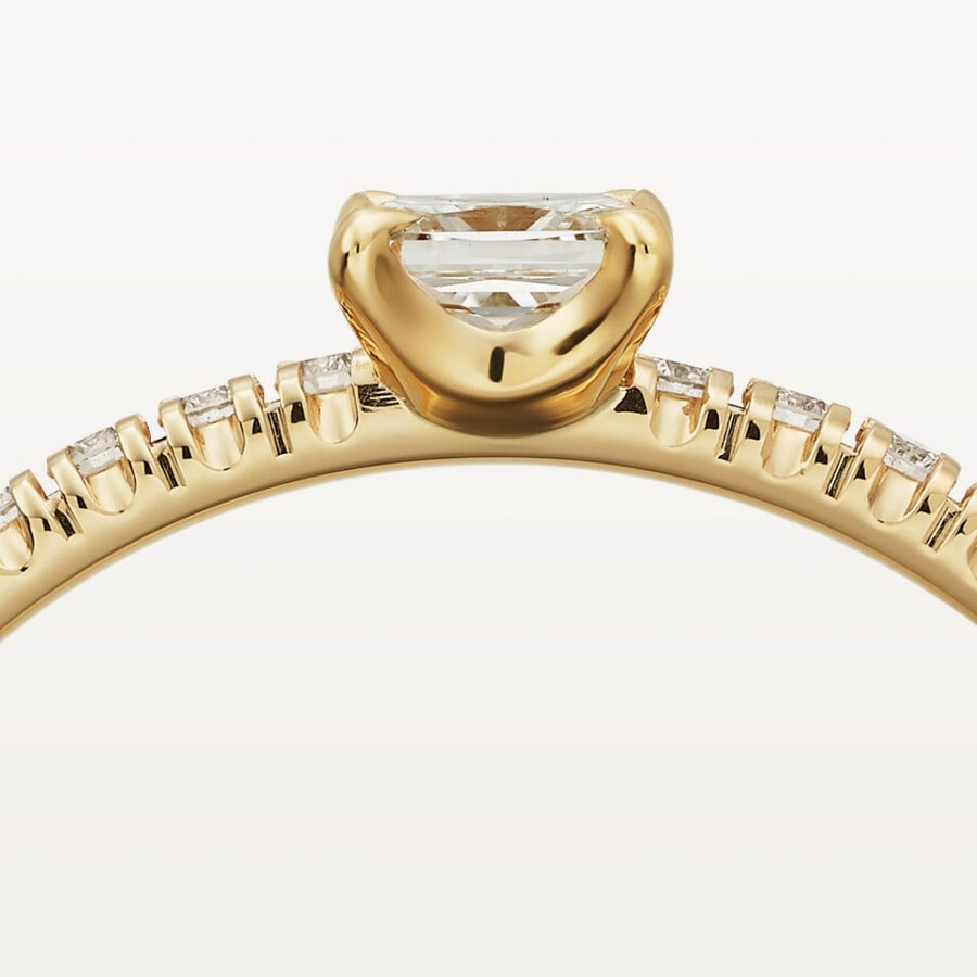 anello etincelle de cartier diamante taglio principessa pavé