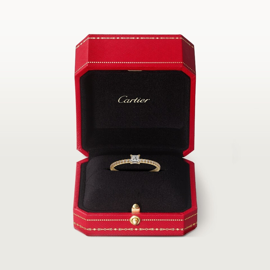 anello etincelle de cartier diamante taglio principessa pavé