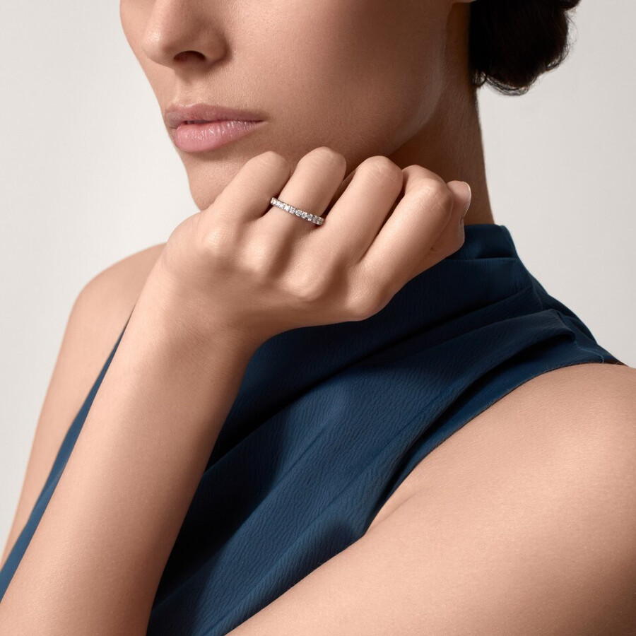fede nuziale etincelle de cartier larghezza 26 mm semi-pavé