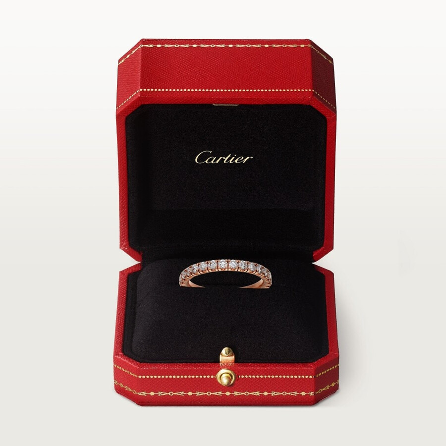 fede nuziale etincelle de cartier larghezza 26 mm semi-pavé
