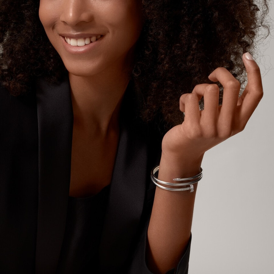 bracciale juste un clou doppio diamanti