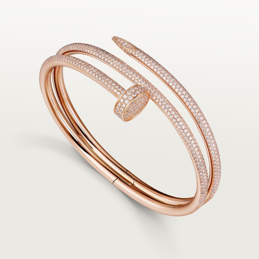 bracciale juste un clou doppio semi-pavé
