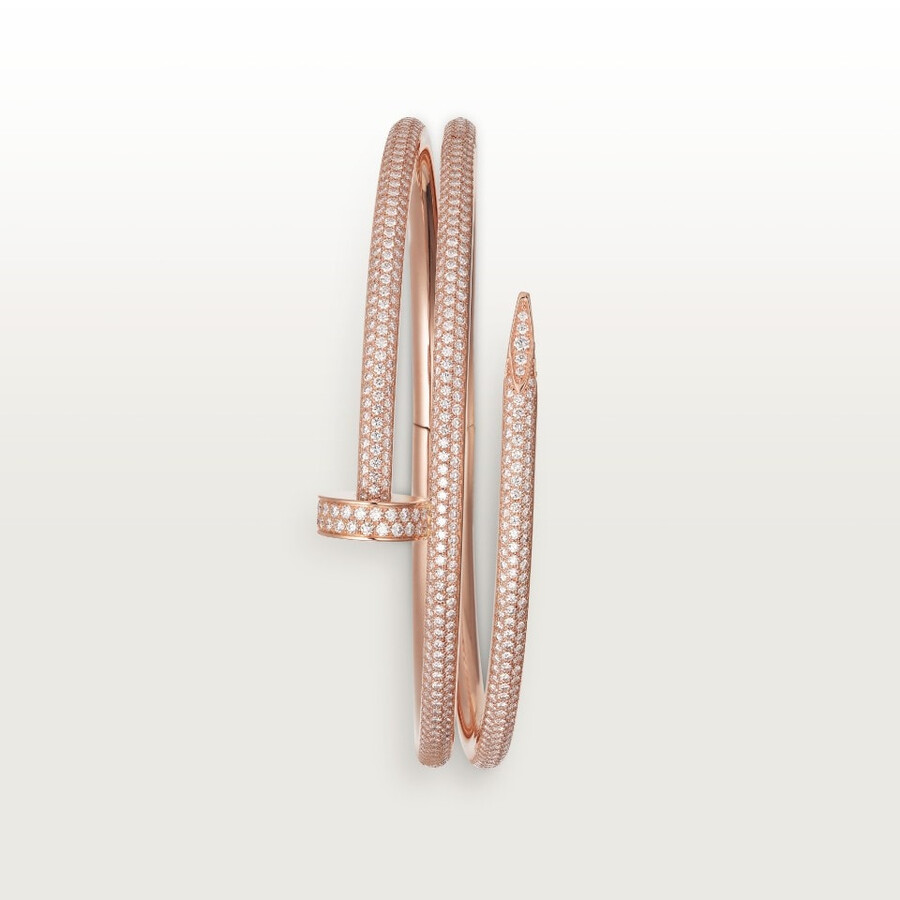 bracciale juste un clou doppio semi-pavé