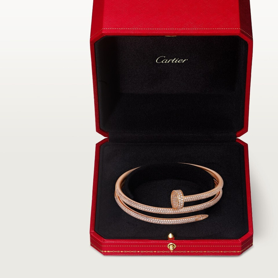 bracciale juste un clou doppio semi-pavé