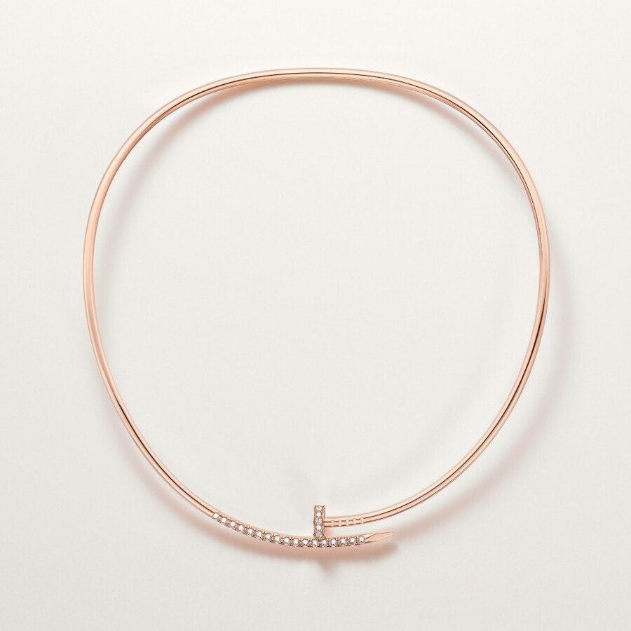 collana torque juste un clou modello piccolo diamanti montati al rovescio