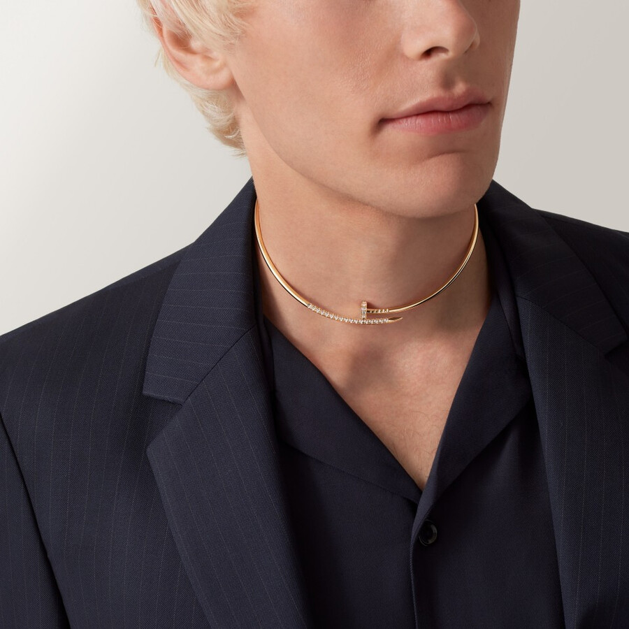 collana torque juste un clou modello piccolo diamanti montati al rovescio