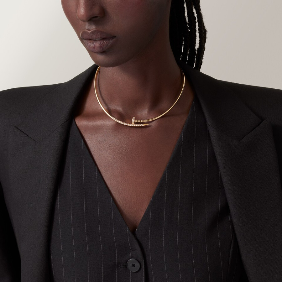 collana torque juste un clou modello piccolo diamanti montati al rovescio