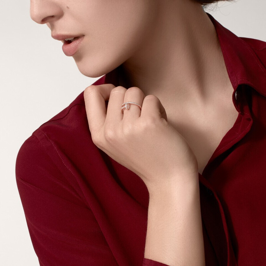 anello juste un clou modello piccolo semi-pavé