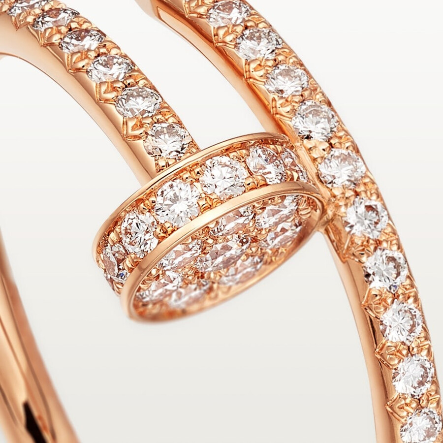 anello juste un clou modello piccolo semi-pavé
