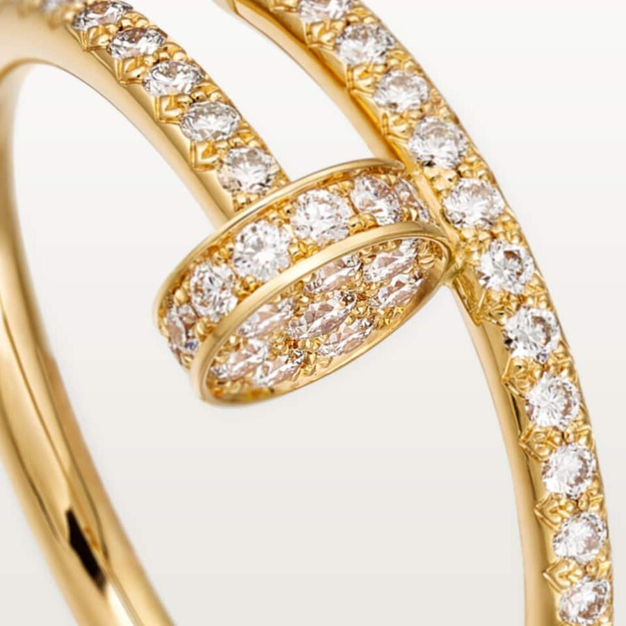 anello juste un clou modello piccolo semi-pavé