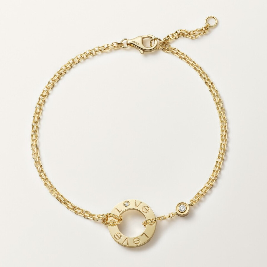 bracciale love su catena 2 diamanti