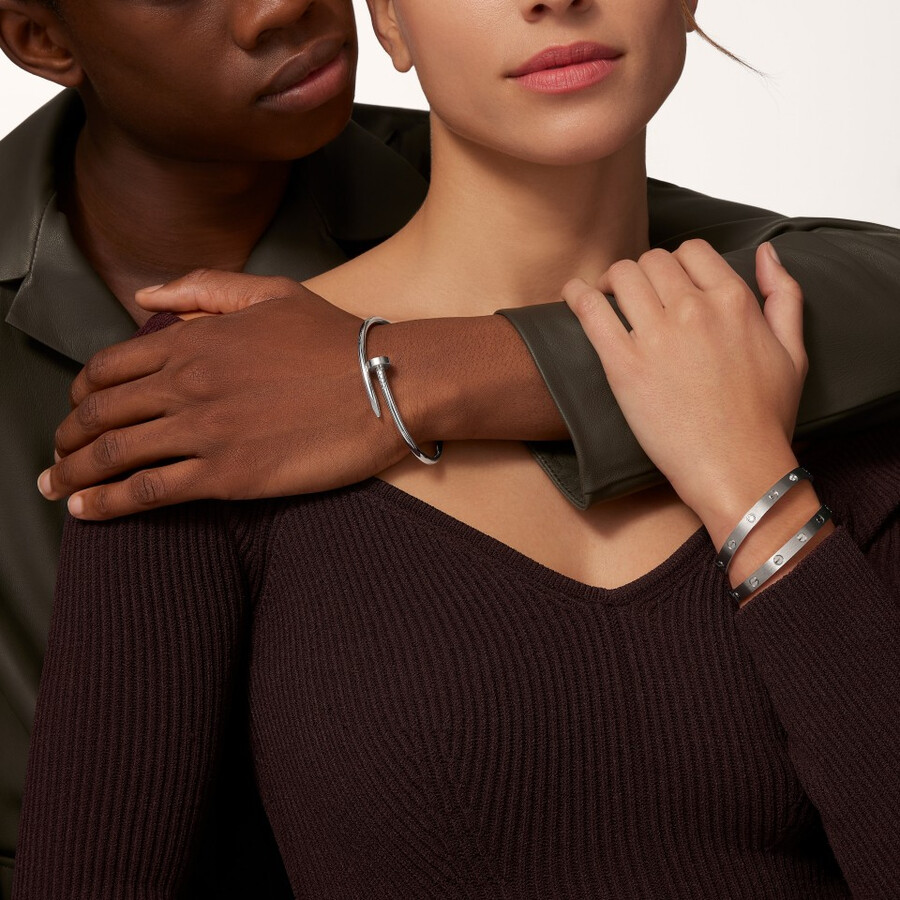 bracciale love modello classico spazzolato 4 diamanti