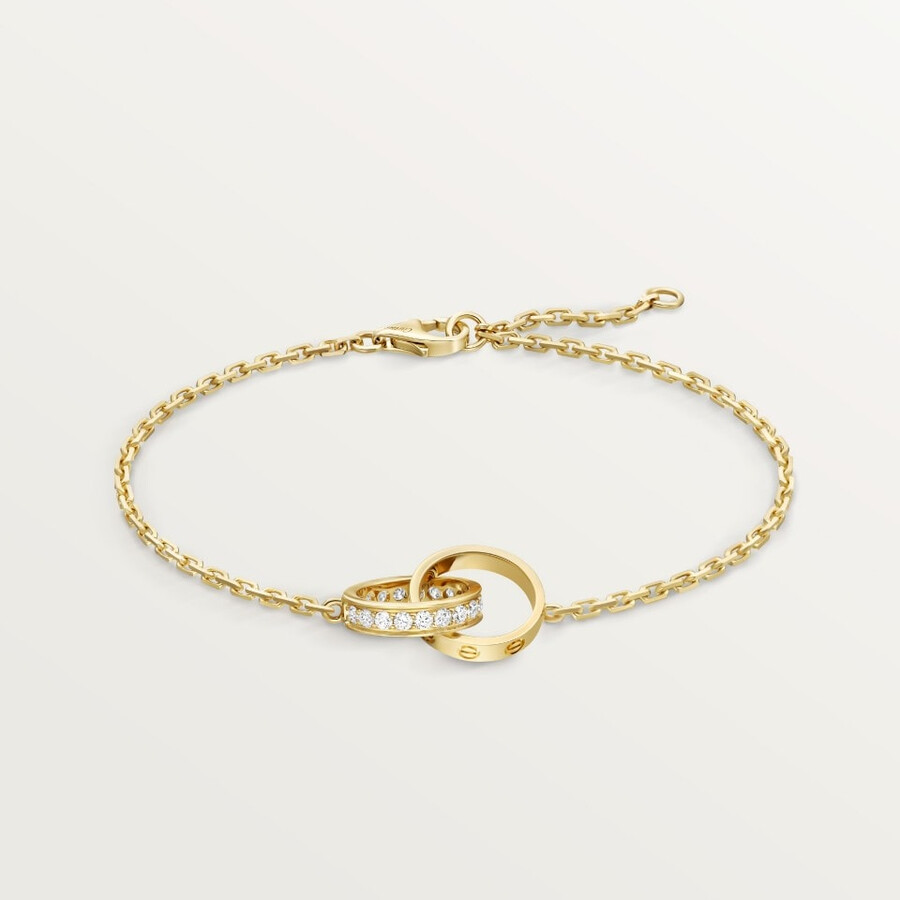 bracciale love su catena semi-pavé