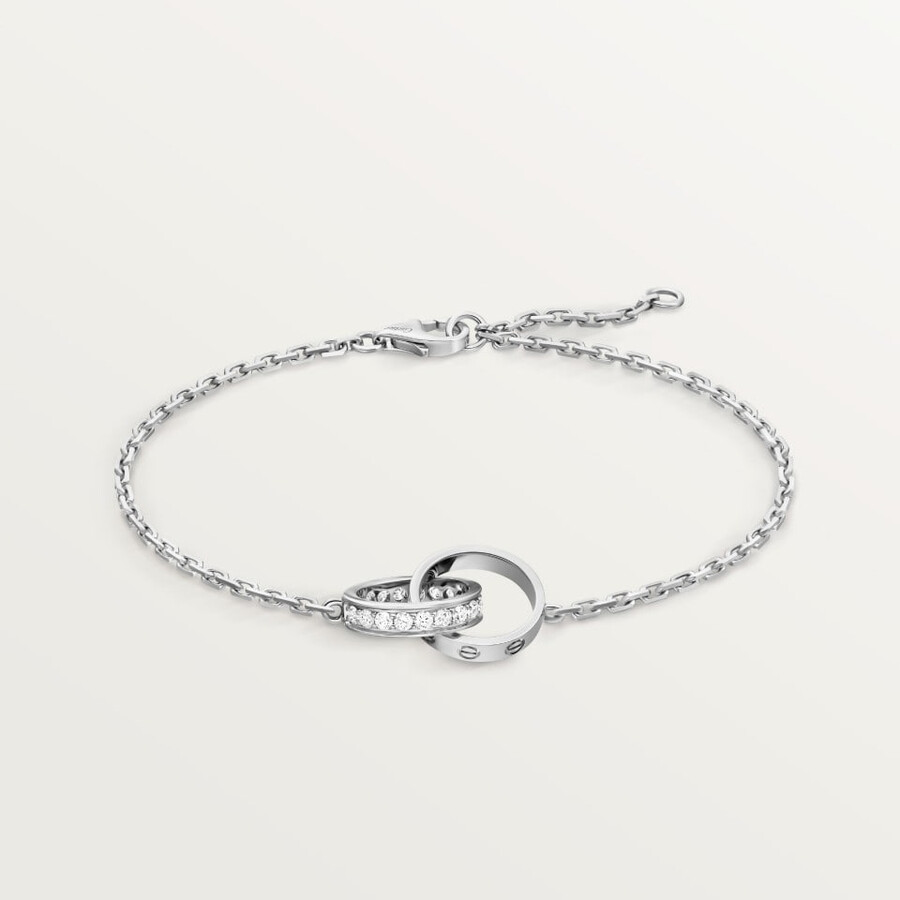 bracciale love su catena semi-pavé